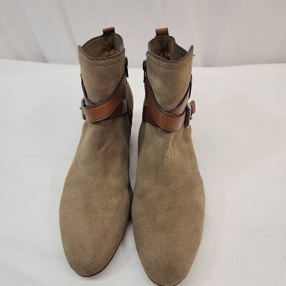 COACH Size 9.5 Pauline Women's Leather Signature Fashion Ankle Bootie Brown B - Picture 11 of 12